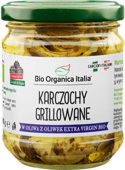 KARCZOCHY GRILLOWANE Z OLIWĄ Z OLIWEK EXTRA VIRGIN BIO 190 g (SŁOIK) - BIO ORGANICA ITALIA